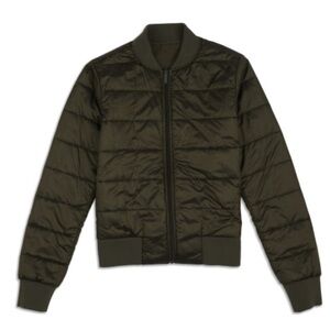 lululemon athletica Olive Quilted Bomber Jacket